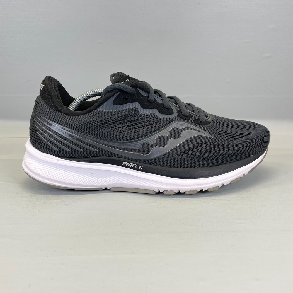 Saucony Ride 14 Athletic Running Shoes Womens Size 9.5 Black Mesh Lace Up Shoes